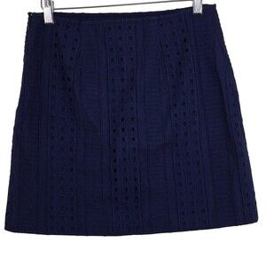 Vineyard Vines Womens Caning Eyelet Mini Skirt Navy Blue Size 0